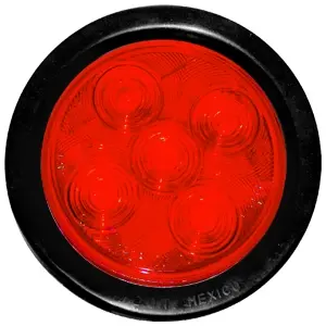 [1751R / 8-R] Plafón LED Redondo 4" Rojo 6 Diodos Multivoltaje 12V/24V 1751R / 8-R